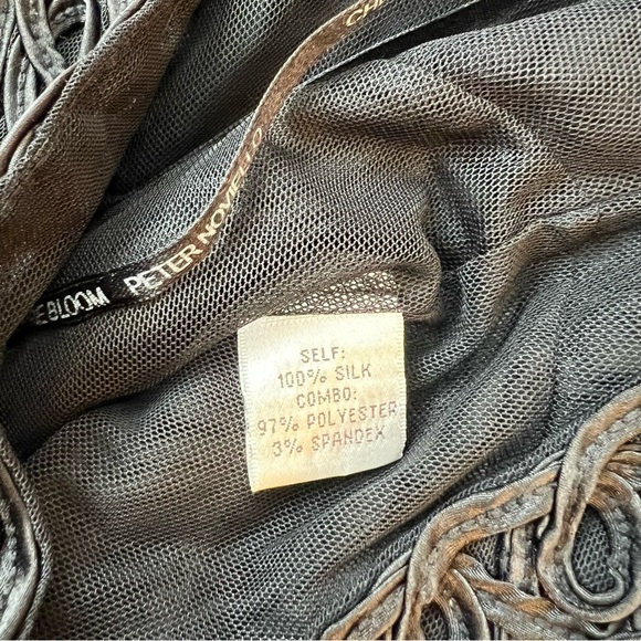 Vintage 90s Chetta B Silk Mesh Bodice Ruffle Skirt Mini Dress Size 4 - Picture 6 of 6